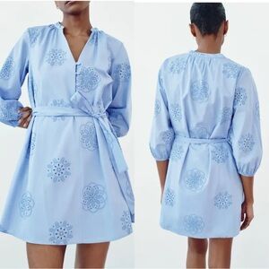 NWOT ZARA Sky Blue Poplin Dress